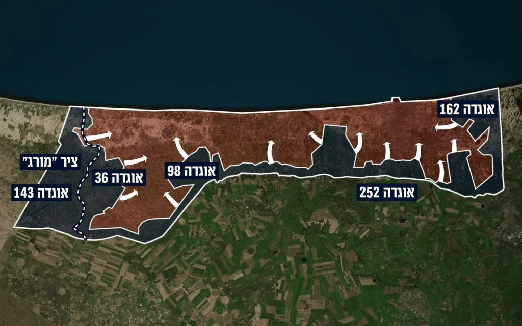 IDF's offensive in Gaza - a map released by the IDF on June 3, 2025.