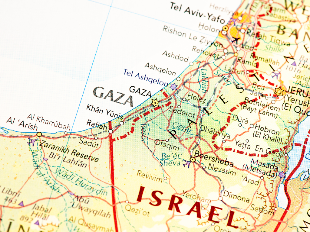 Israel and Gaza Map