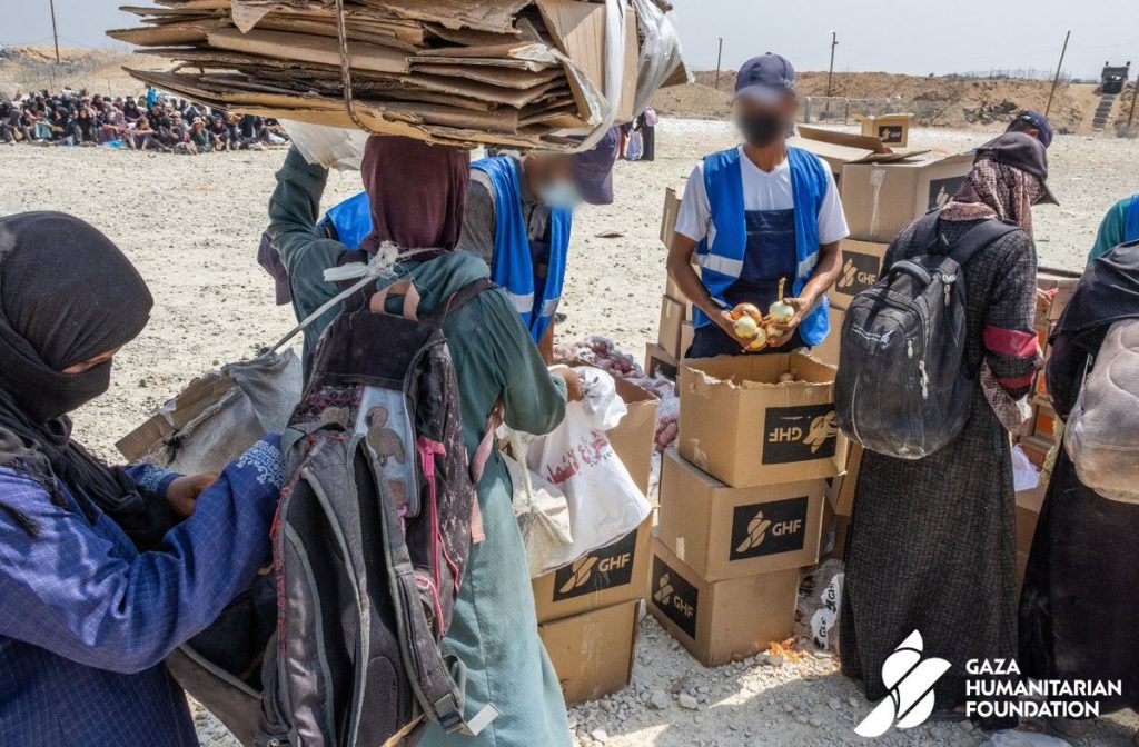 Gaza Humanitarian Foundation distributing humanitarian aid