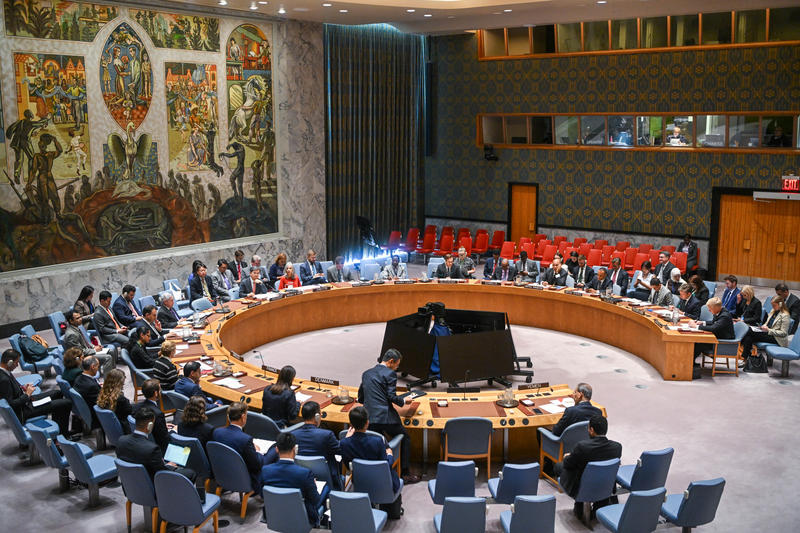 Ambassadors to the United Nations are seen during a session at the UN headquarters