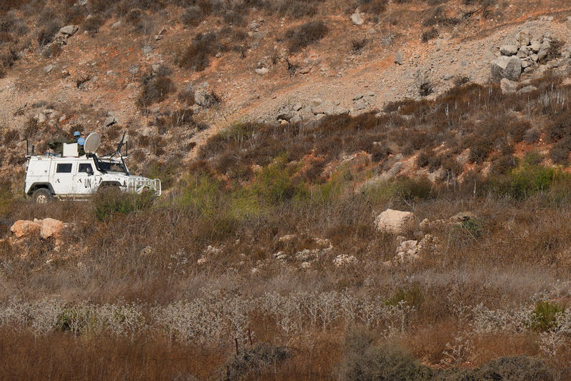 UN peacekeepers (UNIFIL) patrol in southern Lebanon