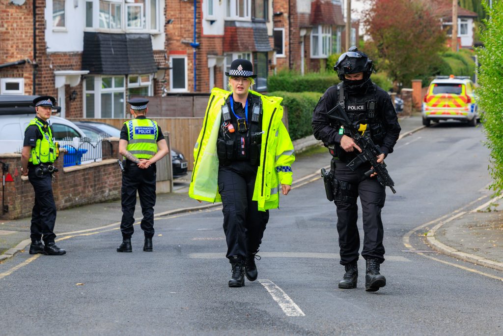 Police on site of terrorist attack against Manchester Jewish community