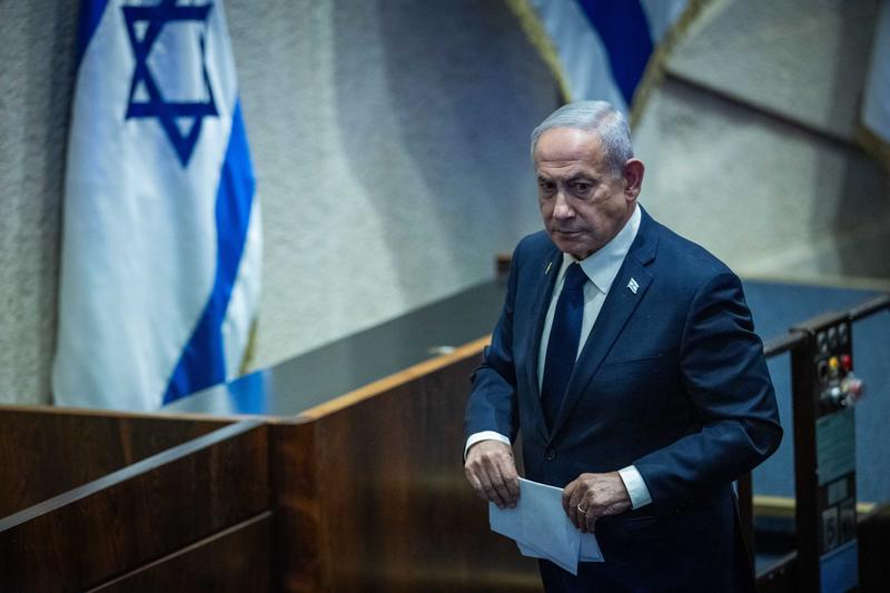 Israeli Prime Minister Benjamin Netanyahu at a 40 signatures debate, at the plenum hall of the Knesset