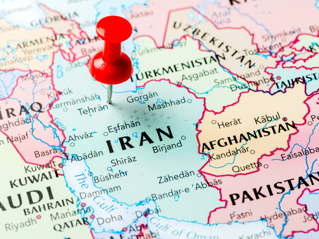 Iran on map
