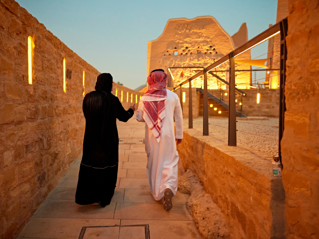 Saudi tourists in Diryiah