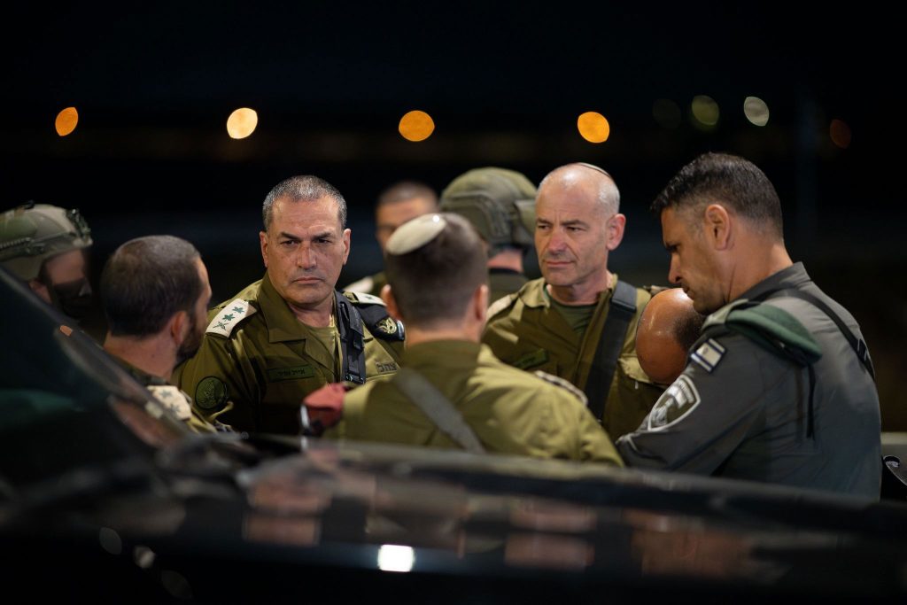 Chief of Staff, Lt. Col. Eyal Zamir, conducted an initial investigation at the scene of the attack at the Gush Etzion junction