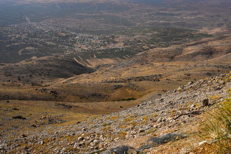 A general view of Syrian villages as it seen from the Syrian side of Mount Hermon, August 12, 2025.