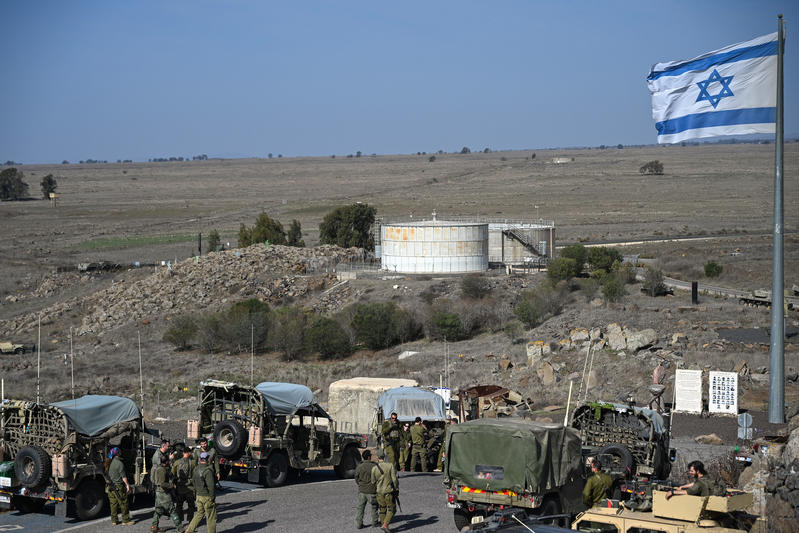 IDF reserve soldiers take part in a surprise military drill in northern Israel along the border with Lebanon and Syria, Golan Heights, November 24, 2025.