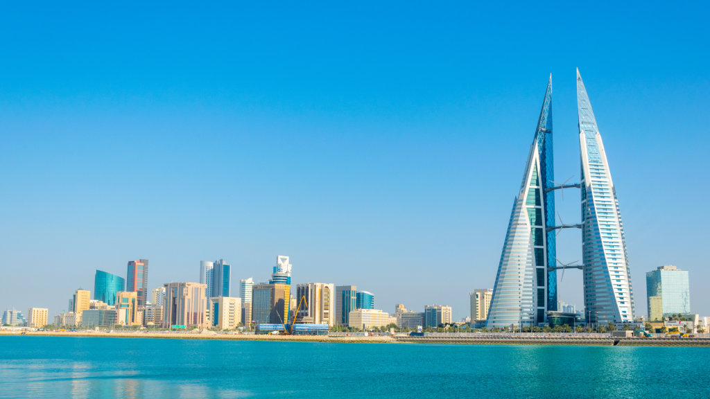 Skyline of Manama, Bahrain.