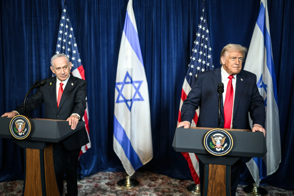 President Donald Trump hosts a bilateral meeting with Israeli Prime Minister Benjamin Netanyahu