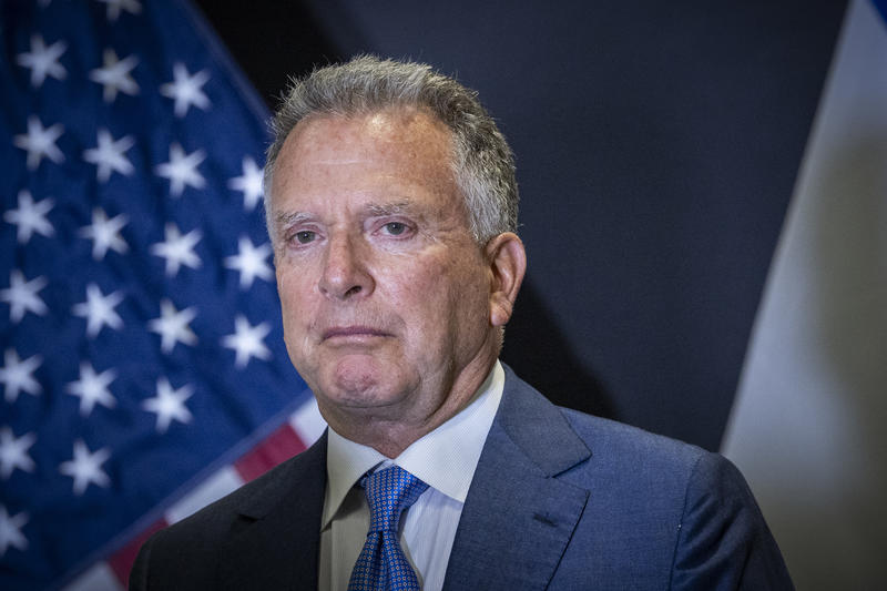 US Middle East Envoy Steve Witkoff delivers a statement to the media, near Kiryat Gat, on October 21, 2025