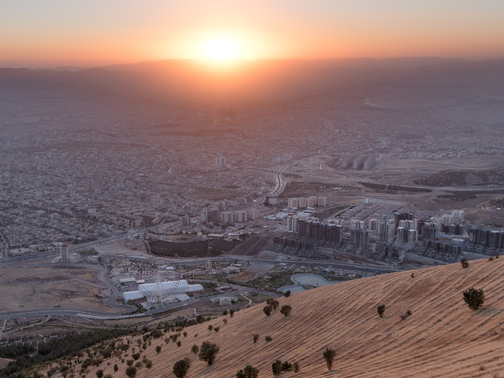 Sunset over Sulaymaniyah, Iraq.
