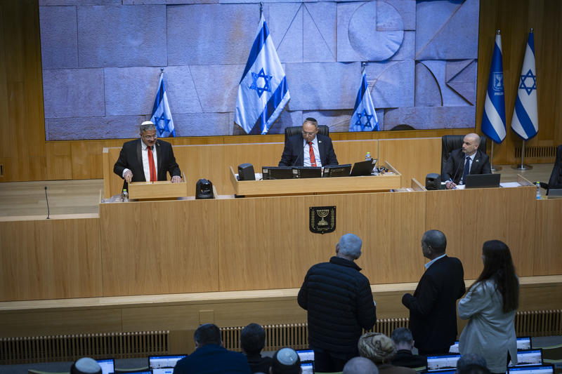 A vote on the death penalty for terrorists who murder Israeli civilians at the auditorium in the Knesset, the Israeli parliament in Jerusalem, March 30, 2026.
