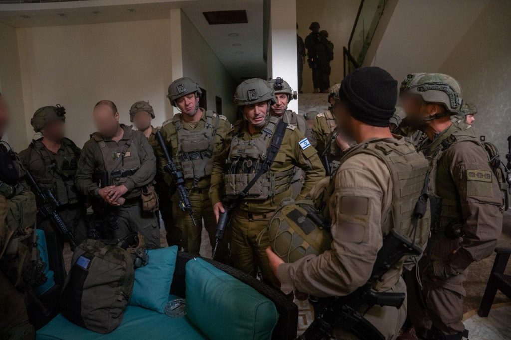 The IDF Chief of Staff, Eyal Zamir, during a situational assessment on the outskirts of Bint Jbeil in southern Lebanon.