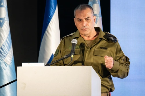 The IDF Chief of Staff Eyal Zamir addressing the Senior Command Forum, March 27, 2026.