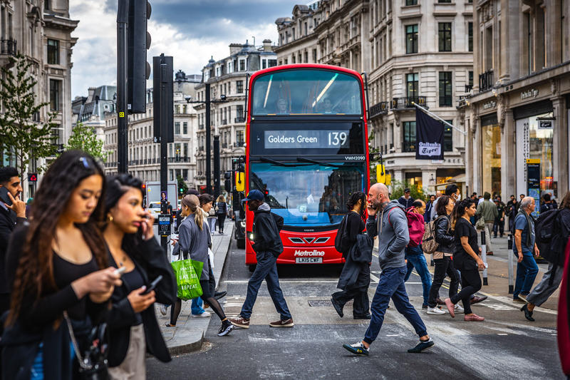 View of Regent Street in London, England. September 23, 2022.