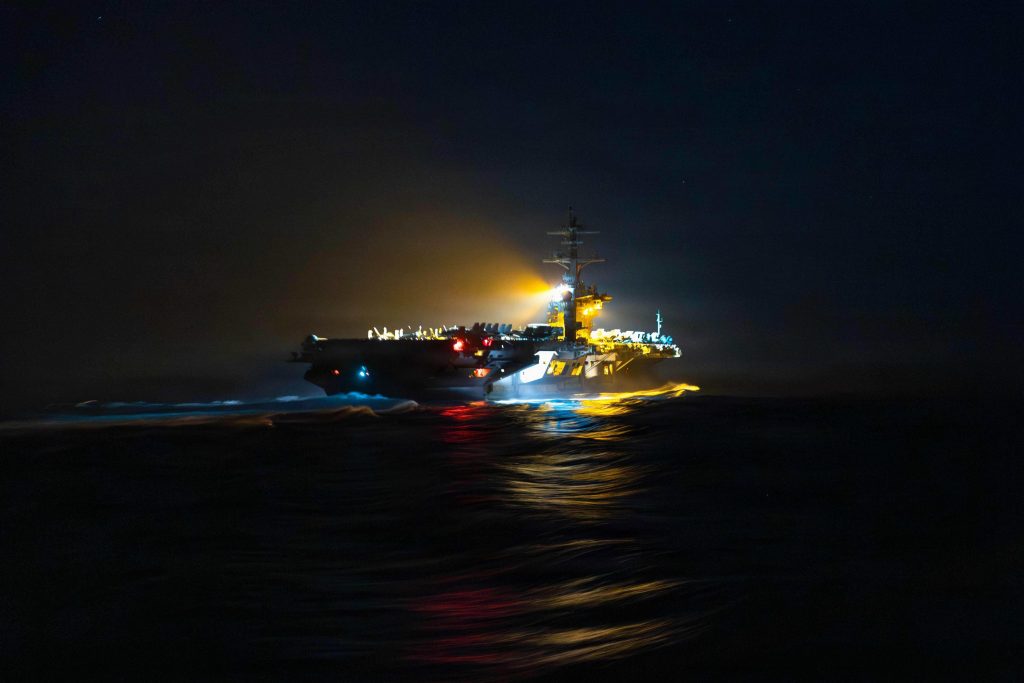 USS Abraham Lincoln (CVN 72) is pictured transiting the Arabian Sea in support of Operation Epic Fury. March 27, 2026.