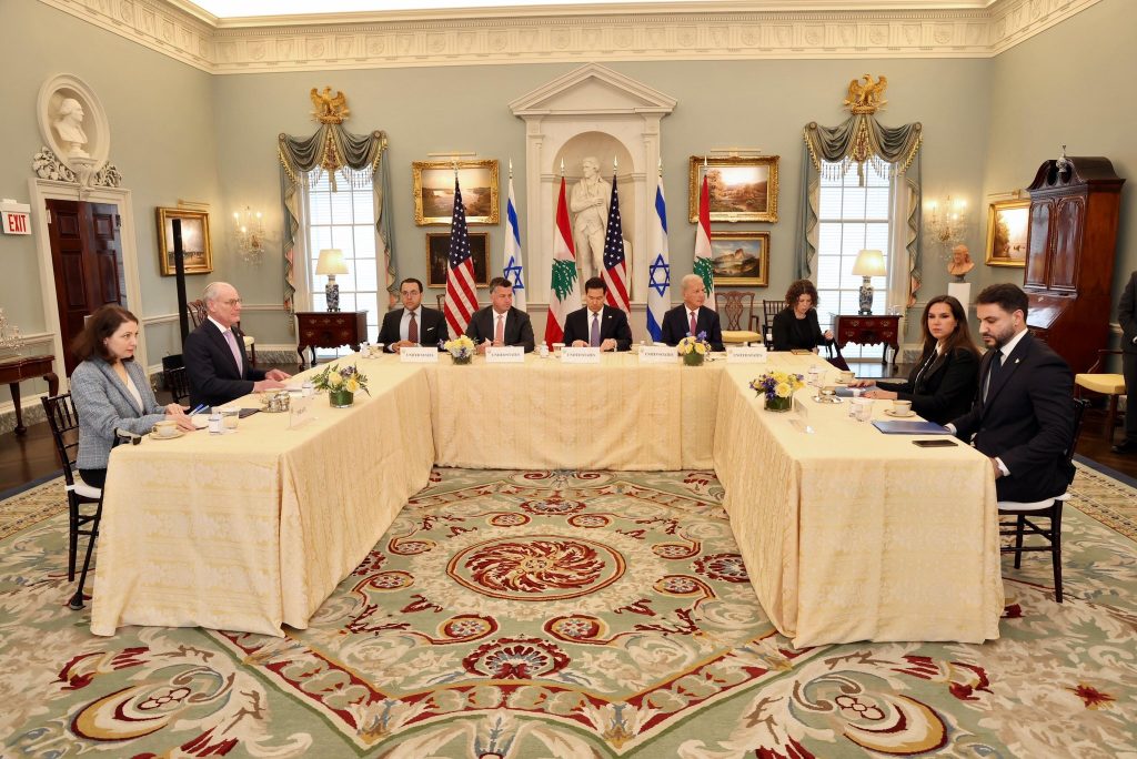 Israeli and Lebanese delegations meet in Washington, DC.