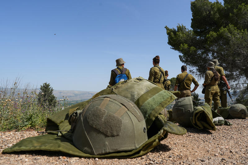 Israeli soldiers are seen near the Israeli border with Lebanon, northern Israel, May 17, 2026.