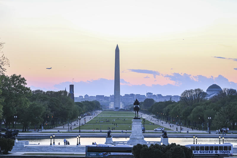 View of the Washington Monument in Washington, DC, April 14, 2026.