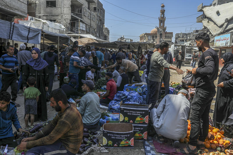 Market in Khan Yunis, in the southern Gaza Strip, June 8, 2026.