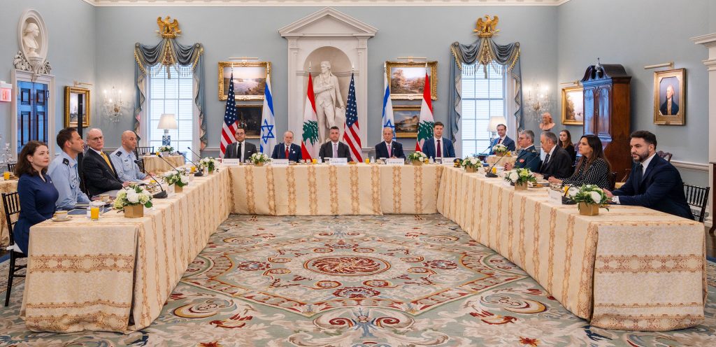 Israeli and Lebanese delegations meeting in Washington, DC, May 15, 2026.