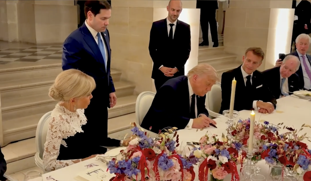 President Donald J. Trump signing the Iran Memorandum of Understanding at Versailles in France. June 17, 2026.