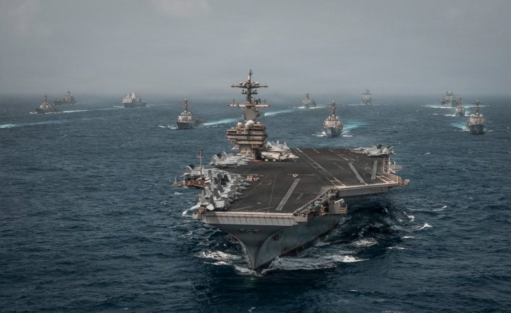 US Navy warships operating across the Middle East. July 14, 2026.