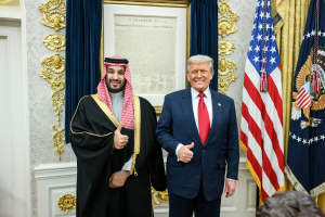 President Donald Trump with Crown Prince Mohammed bin Salman of Saudi Arabia in the White House.