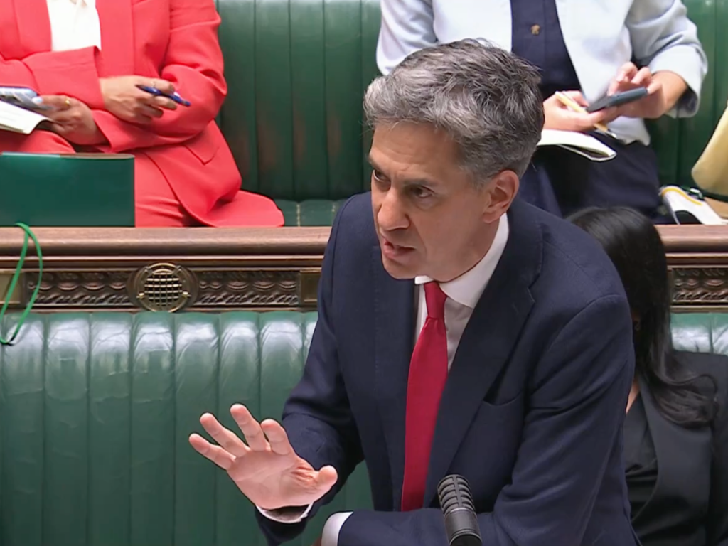 Foreign Secretary Ed Milliband announcing reset with Israel in the house of Commons, September 1, 2026.