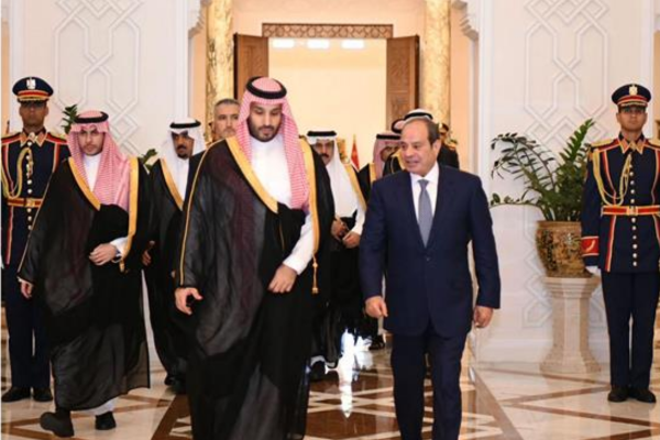 Saudi Crown Prince Mohammed bin Salman in Cairo meeting Egyptian President Abdel Fattah al-Sisi, September 15, 2026.